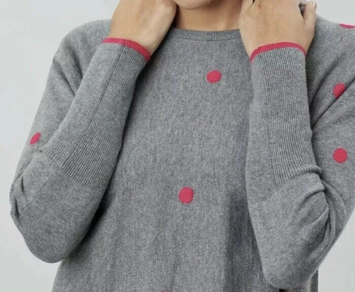 Suéter Columpio Joules Kellie Gris Punto Cuello Redondo Talla 8US/12UK Algodón Lana Foto 2 de 4