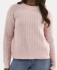 Time and Tru Pink Smoke Textured Stitch Sweater Midweight Size L