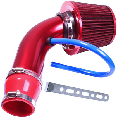 #ad 3 Inch Universal Cold Intake Pipe Induction High Flow Pipe Kit Red $51.97