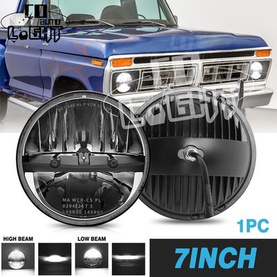 Black 7''inch LED Headlight Hi/Low Beam For 1953-1977 Ford F100 F250 F350 Pickup