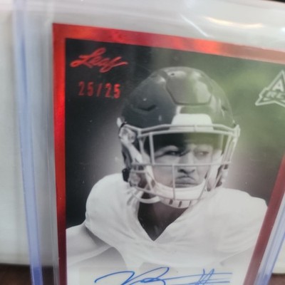 2021 Leaf Memories 1960 Base Autographs Bryce Young #BW-BY1  Red 25/25 (AU, RC)