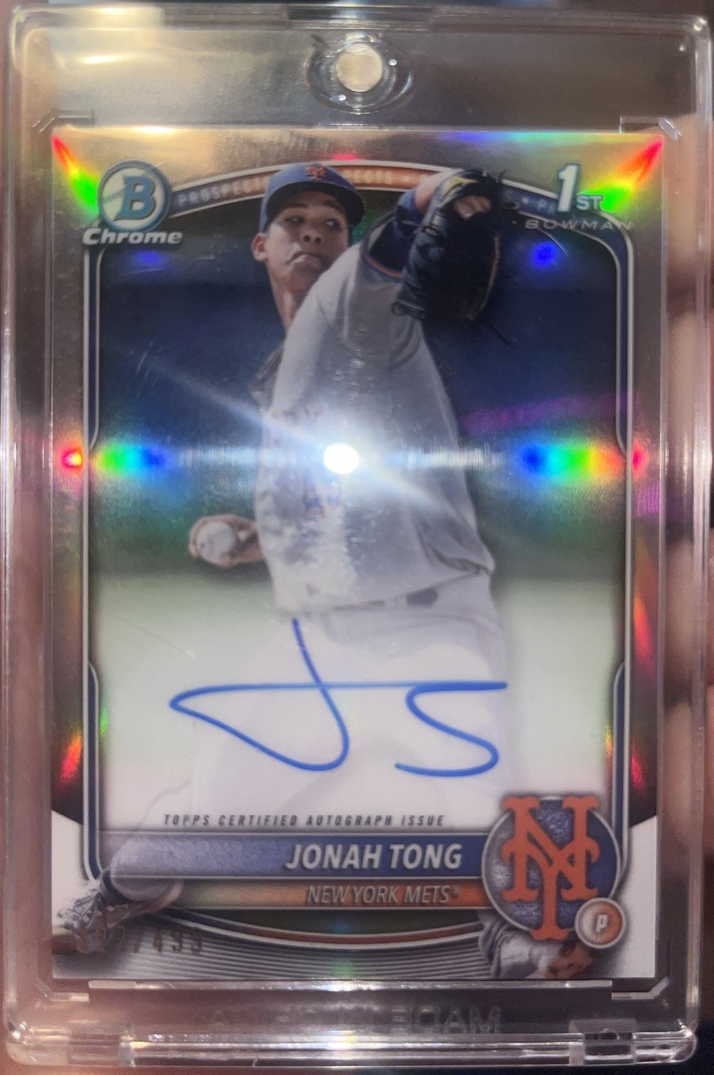 #CPA-JTO Jonah Tong 2025 Bowman /499 Chrome Prospects 1st Auto Refractor