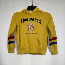 Harry Potter Hogwarts School of Witchcraft Wizardry Yellow Hoodie Kid's MEDIUM 8