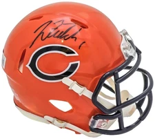 SALE! Justin Fields Auto Bears 2022 Alternate Orange Speed Mini Helmet Beckett