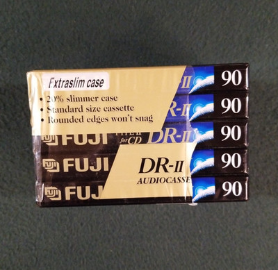 Brand New/Sealed Fuji DR-II 90 Blank Type II High Bias Cassette Tapes 5 Pack
