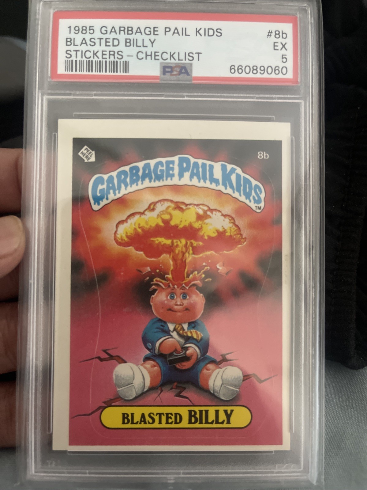 1985 Topps Garbage Pail Kids OS1, BLASTED BILLY Checklist #8b PSA 5