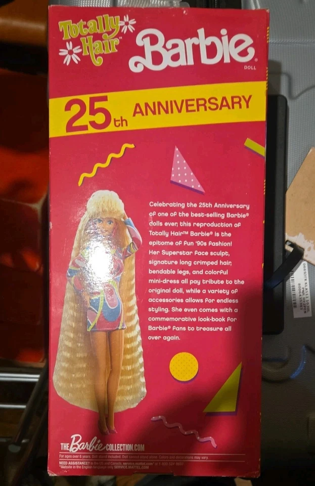 ¡NUEVO! TOTALMENTE PELO 25 ANIVERSARIO BARBIE! Mattel DWF49 en caja original Foto 2 de 4