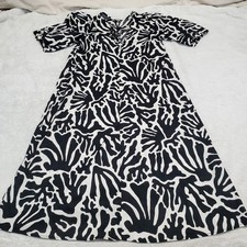 H&M Black Print Tied Linen Blend Dress XS Summer Beach Resort Vacation Casual