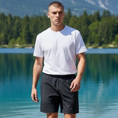 Tasc Performance Mens Black Athletic Shorts XL 8'' Inseam Stretch Bamboo Lining