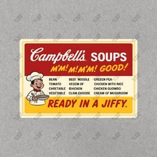 Vintage Campbells Soup Metal Sign Retro Advertising Decor Kitchen Man 546870