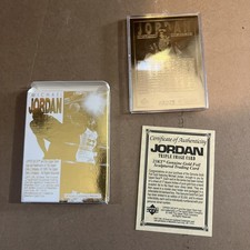 MICHAEL JORDAN 1995 Upper Deck 23K GOLD CARD Triple Image - Rare w/ COA