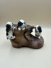 Vintage Lipper & Mann Cocker Spaniel Puppy Shoe Piggy Bank