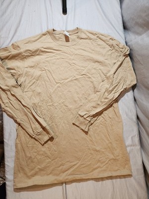 Mens Port & Company Biege Long Sleeve Shirt 2XL Work Wear 