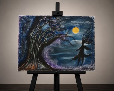 The Lost Soul | Original Gothic Acrylic Painting OOAK 12x16 Signed COA