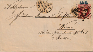 MELK 1885 Bahnpost MELK nach Wien Ganzsache