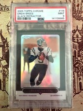 PSA 9 Drew Brees Topps Chrome 2005 #119 Black Refractor /100