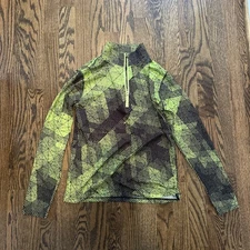 Obermeyer Youth Large (13-14) 1/4 Zip Pullover Base Layer Green Ski Snowboarding