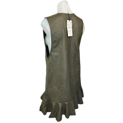 green emerald velvet dress Lovelo Forest Green Faux Leather Rhinestone Mini Dress
