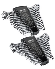 Combination Wrench Set 30 PCS SAE 1/4" to 1", Metric 8mm to 24mm Organizer Rack