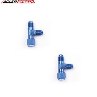 2x Aluminum -6AN Male To AN6 Male To 6AN Female Tee T Piece Fitting Adapter Blue
