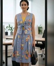 100 Silk DVF 2 PC Straw Flower Pattern Vest Skirt Luxury XS 70s 80s