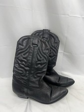 Wrangler Cowboy Boots Mens UK 8 Black Leather Western Pointed Toe