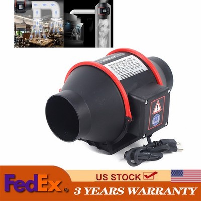 4'' Round Duct Fan Inline Ventilation Extractor Fan Vent Exhaust Blower 2550Rpm