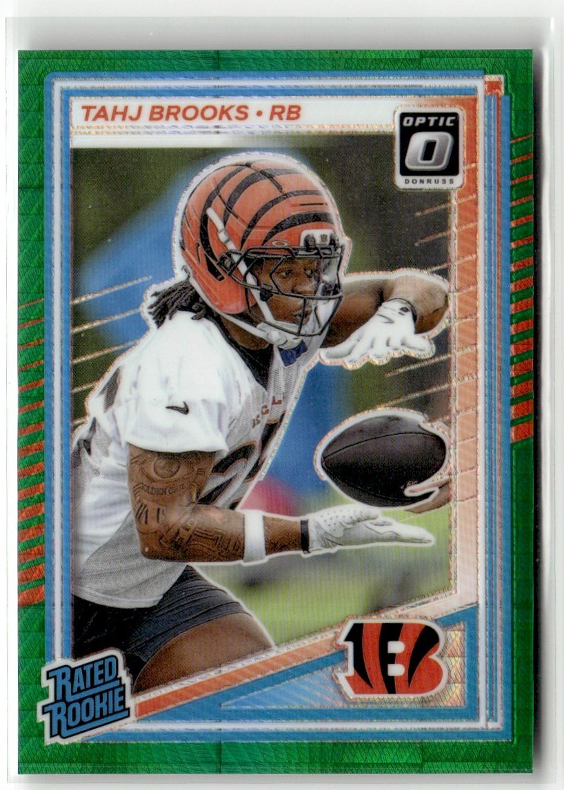 2025 Donruss Optic Green Hyper Prizm Tahj Brooks RC #268 (E)
