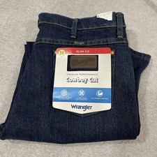 Wrangler Men's 36x32 Cowboy Cut Slim Straight Jeans - Blue NWT