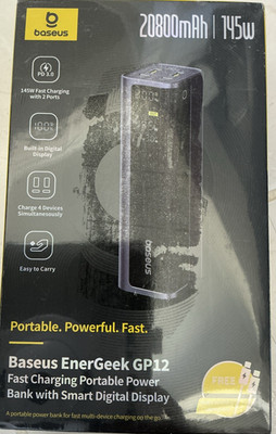 Baseus Laptop Power Bank, 20800mAh 145W Portable Charger USB C & 4 Ports.SEALED