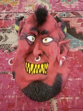 Giant L Halloween Devil Satan mask 20" latex halloween costume cosplay nose ring