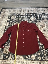Corduroy Style Maroon Button Up Shirt