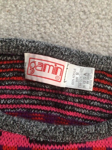 VTG GAMIN Men's Multicolor Abstract Geometric Sweater Sz S Grandpa Crosby USA - Picture 5 of 9