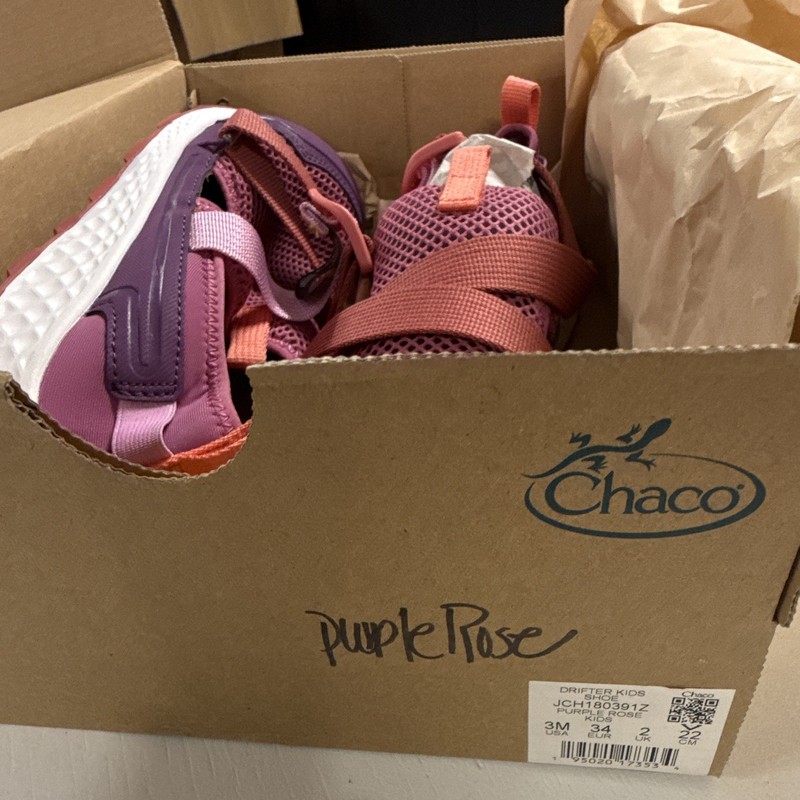 Chaco Drifter Kids Sneakers US 3 Purple Pink Mesh Hook & Loop Low Top