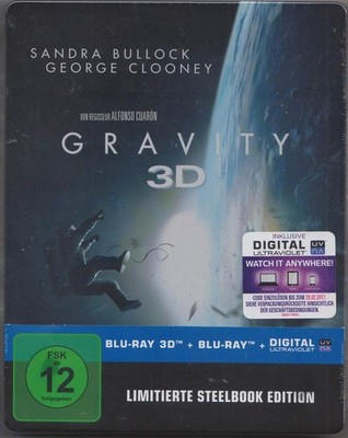 ''GRAVITY'' - SciFi Thriller - George Clooney - ltd 3D + 2D BLU RAY STEELBOOK OVP