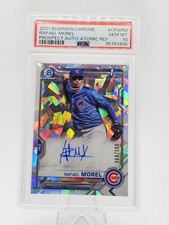 2021 Bowman Chrome Prospect Autographs Rafael Morel CPARM /100 Atomic Ref PSA 10