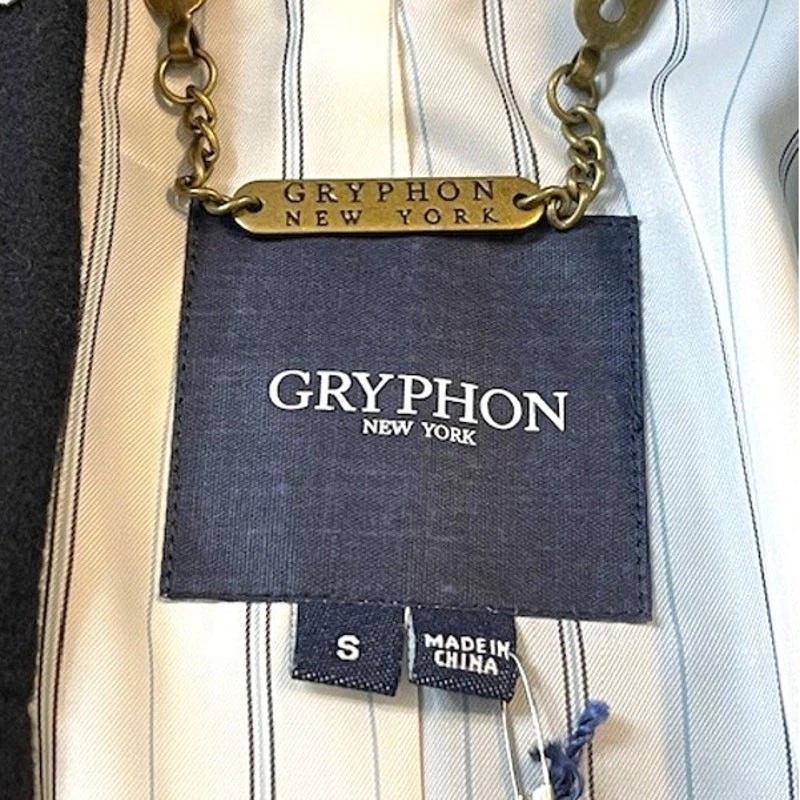 Blazer Gryphon New York Sin Cuello Lana Cachemira Negro Talla Pequeña Detalle de Cuentas Foto 4 de 4