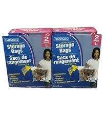 Storage Bags w/ Zip-Lock Carry Handle, 1-Count Large 15 x15 4 Qty 8 Bags