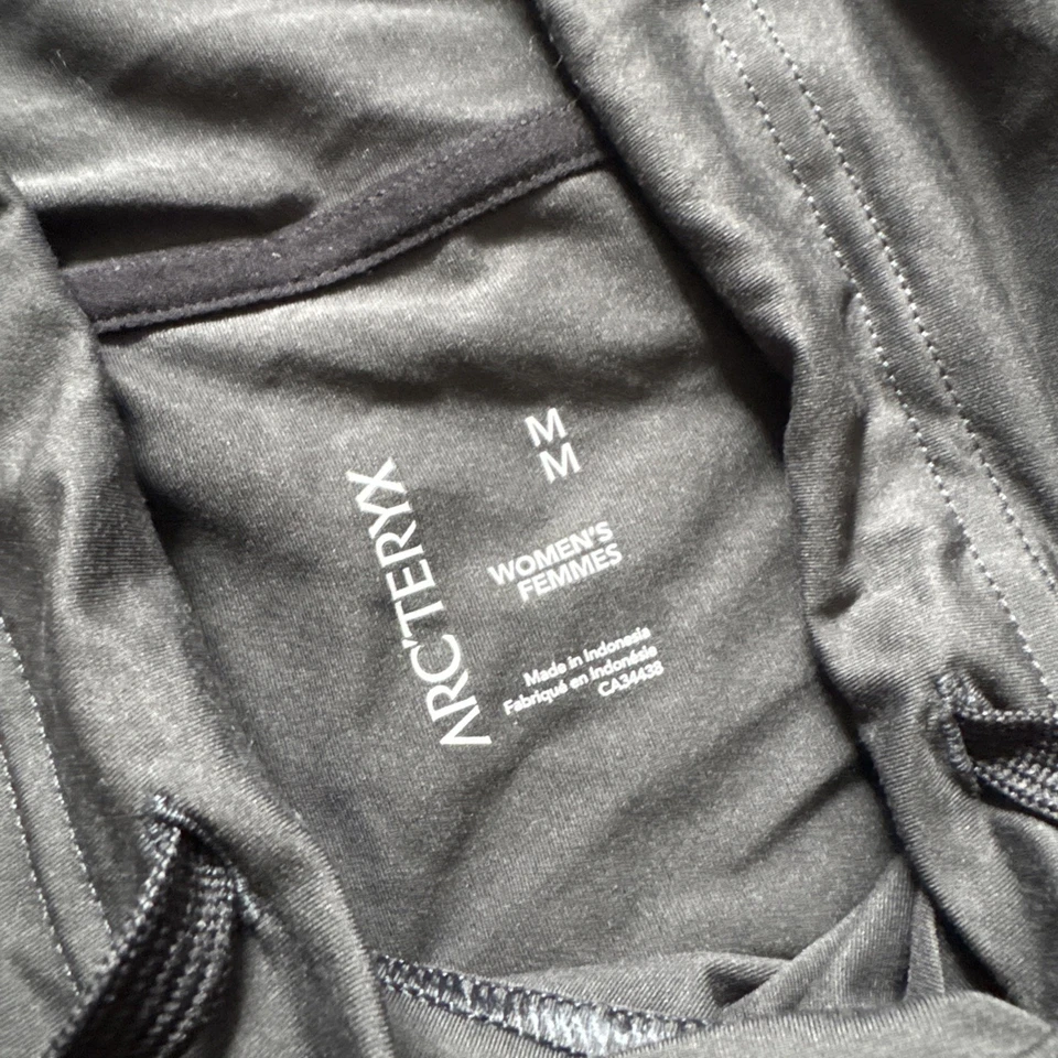 Suéter Arc'teryx Capucha Cuello Capa Base Top Canguro Bolsillo Mujer’s Talla M, Gris Foto 2 de 4