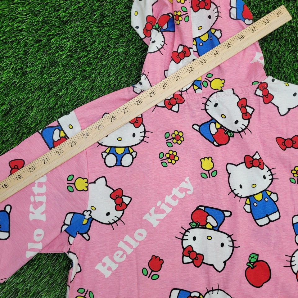 Hello-Kitty AOP Hoodie Jacket Womens L 19x27 Sanrio TV-Show - Image 3 of 4