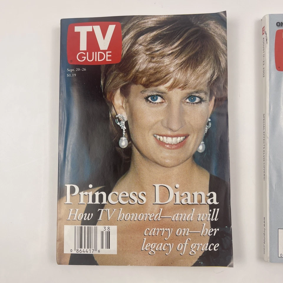 Lot Of 5 Vintage Tv Guide Magazines Elvis JFK Jr Princess Diana 40th Anniversary - Image 2 of 4
