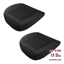 2PCS Luxury Faux Leather Car Seat Cover, Car Seats Cushion, Black 2PCS Black