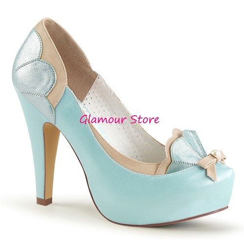 Sexy DECOLTE' PIN UP AZZURRE tacco 11,5 dal 35 al 41 plateau scarpe GLAMOUR  chic | eBay