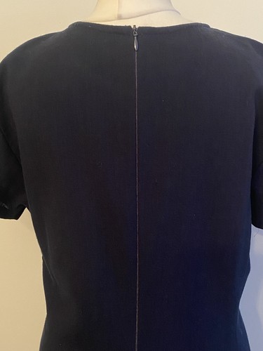 Clifford michael dress size 8 navy blue vintage pencil 100% wool shirt sleeves - Picture 7 of 12
