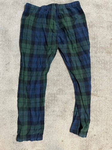 GAP Men Sleepwear M Blue Green Plaid Pajama Pants Logo Cotton Drawstring - Picture 3 of 5