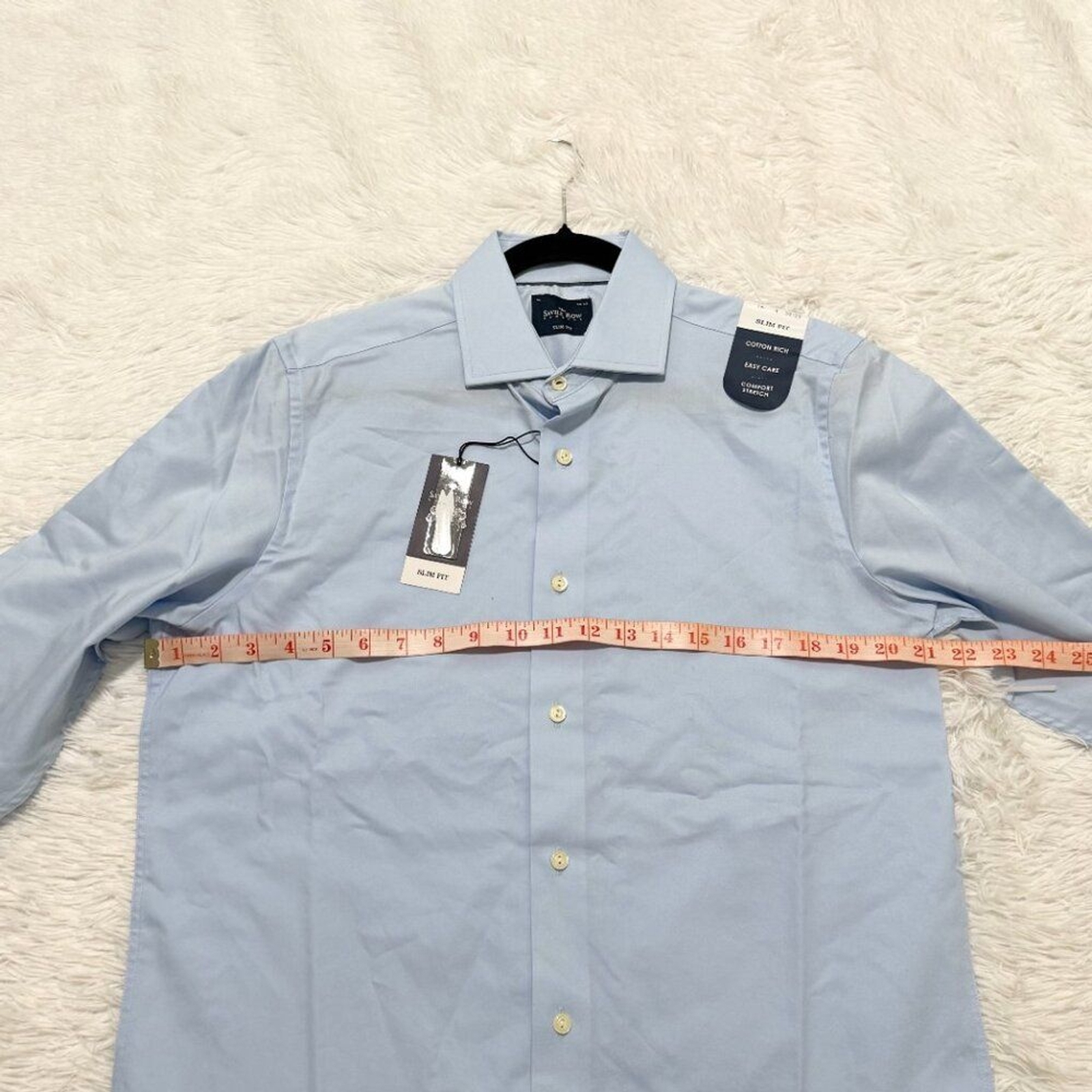 FILA Camicia uomo Savile Row casual con bottoni slim fit azzurro taglia 16