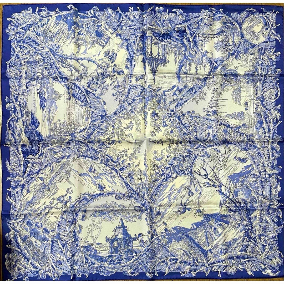 Carré Hermès 90cm Soie Motif Fantasia D'après J. Abadie - Vintage Années 80/90, Occasion