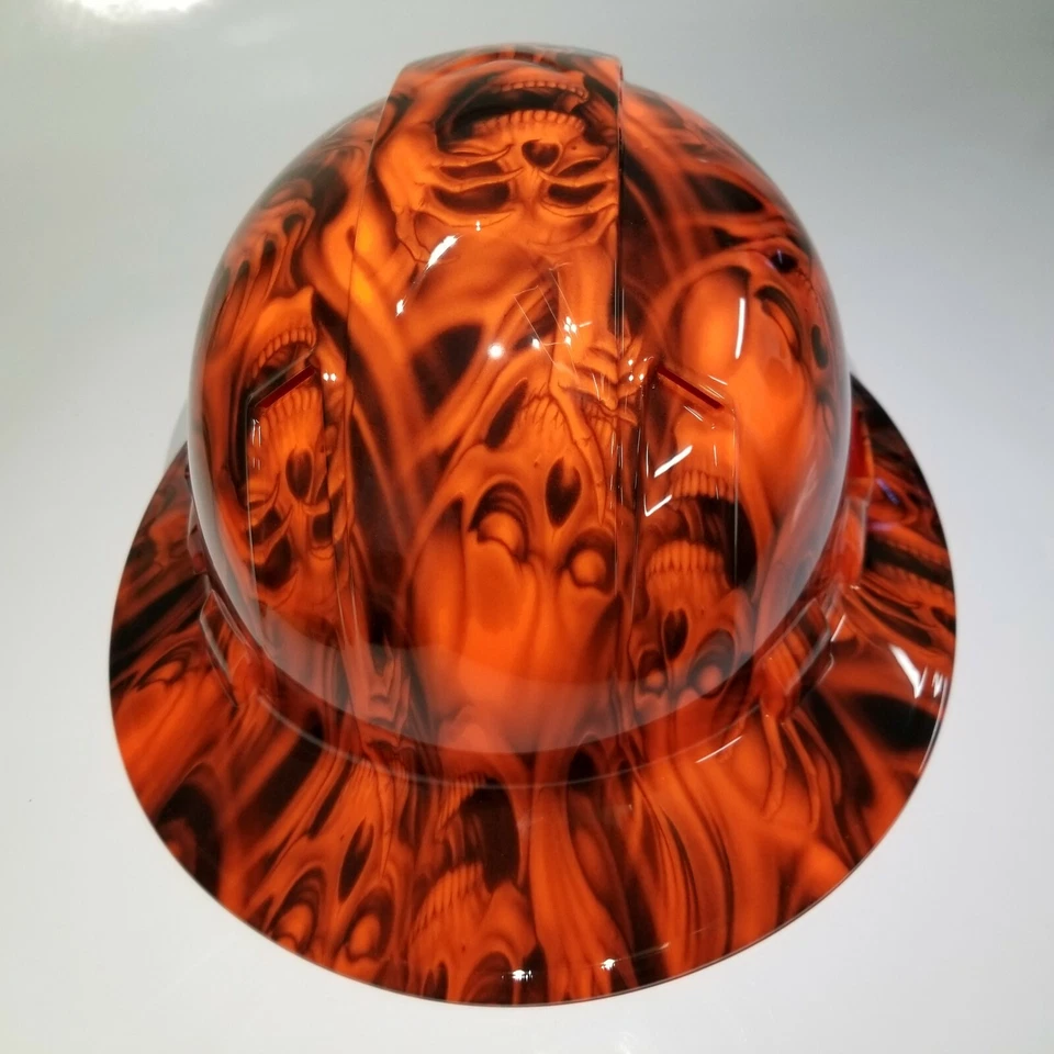 Sombrero duro personalizado hidro sumergido ala completa escuchar no, no ver calaveras malvadas osha - Imagen 4 de 4