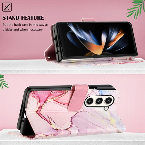 For Samsung Galaxy Z Fold5 Marble Pattern Leather Wallet Crossbody Case Cover - Zdjęcie 17 z 43