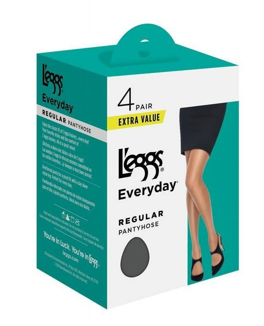 L'eggs Everyday 4 Pair Size B Suntan Regular Pantyhose Sheer Toe 43187
